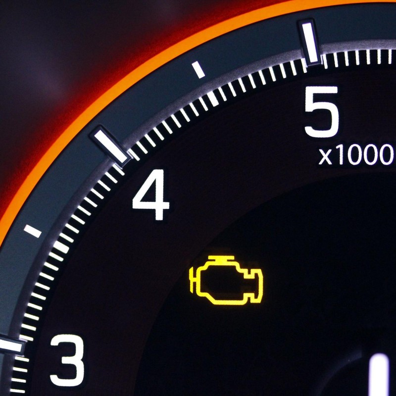 what a solid check engine light means